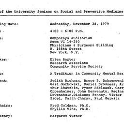 Minutes, 1979-11-28. Social...