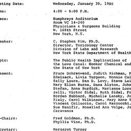 Minutes, 1980-01-30. Social...