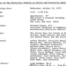 Minutes, 1979-10-31. Social...