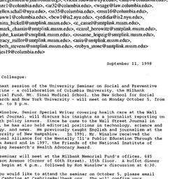 Announcements, 1998-09-11. ...