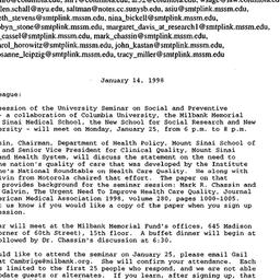 Announcements, 1999-01-14. ...