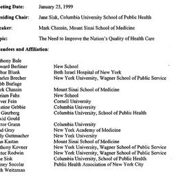 Minutes, 1999-01-25. Social...