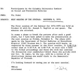 Announcements, 1974-10-25. ...
