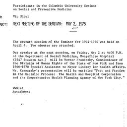 Announcements, 1975-04-15. ...