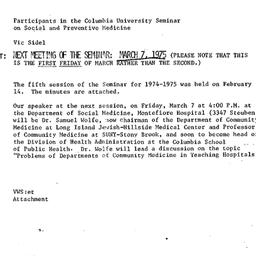 Announcements, 1975-02-19. ...