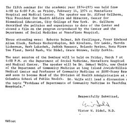 Minutes, 1975-02-14. Social...