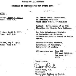 Announcements, 1973-02-14. ...