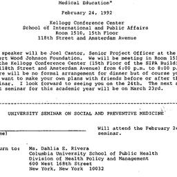 Announcements, 1992-02-24. ...