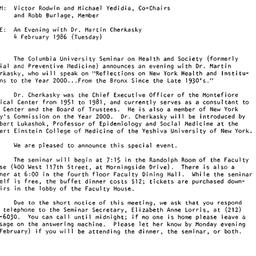 Announcements, 1986-02-04. ...