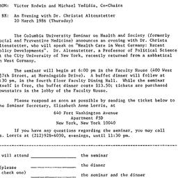 Announcements, 1986-03-20. ...