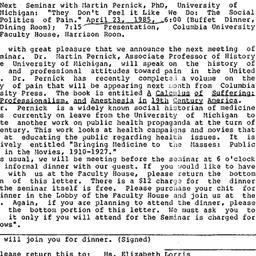 Announcements, 1985-04-23. ...