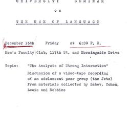 Announcements, 1966-12-16. ...