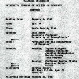 Minutes, 1967-01-06. The Us...