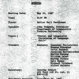 Minutes, 1967-05-23. The Us...