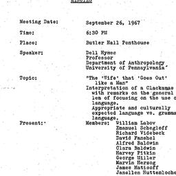 Minutes, 1967-09-26. The Us...