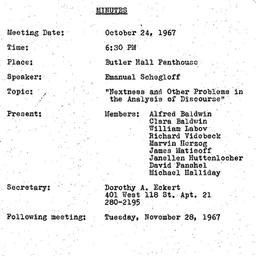 Minutes, 1967-10-24. The Us...