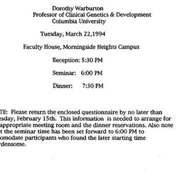 Announcements, 1994-03-22. ...