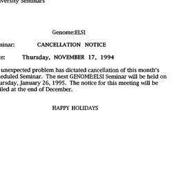 Announcements, 1994-11-17. ...