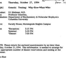 Announcements, 1994-10-27. ...