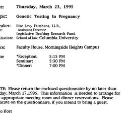 Announcements, 1995-03-23. ...