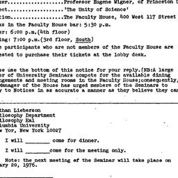 Announcements, 1975-12-06. ...
