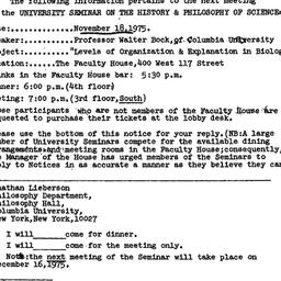 Announcements, 1975-11-10. ...