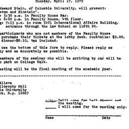 Announcements, 1979-04-17. ...