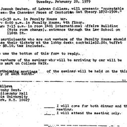 Announcements, 1979-02-20. ...