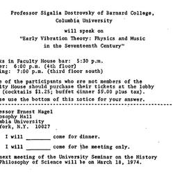 Announcements, 1974-03-04. ...