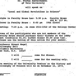 Announcements, 1973-10-26. ...