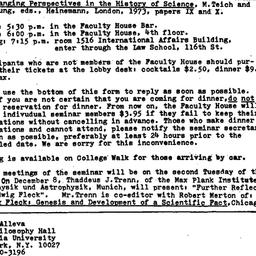 Announcements, 1981-11-10. ...