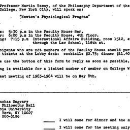 Announcements, 1983-04-10. ...