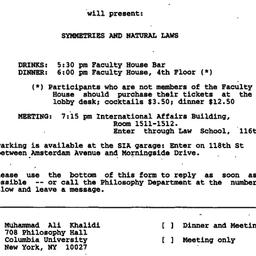 Announcements, 1987-01-27. ...