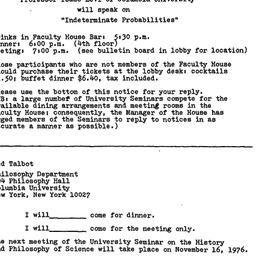 Announcements, 1976-10-19. ...