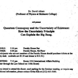 Announcements, 1994-10-18. ...