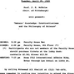 Announcements, 1989-04-25. ...