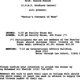 Announcements, 1988-11-29. ...