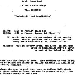 Announcements, 1988-12-20. ...