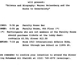 Announcements, 1989-02-28. ...