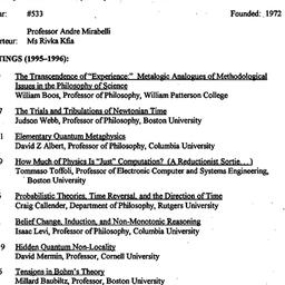 Schedules, The History and ...