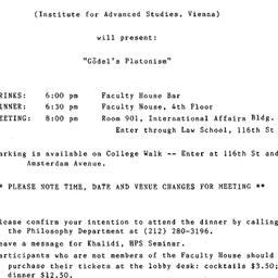 Announcements, 1987-10-06. ...