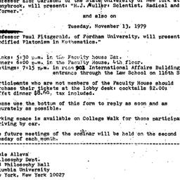 Announcements, 1979-10-09. ...