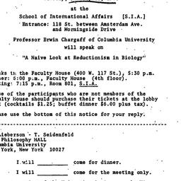 Announcements, 1975-01-06. ...