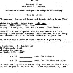 Announcements, 1975-08-21. ...