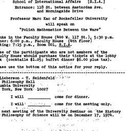 Announcements, 1974-12-02. ...