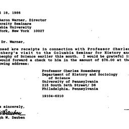 Correspondence, 1986-04-18....