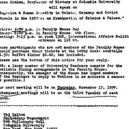Announcements, 1977-10-18. ...