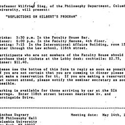 Announcements, 1985-05-14. ...