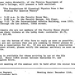 Announcements, 1984-12-11. ...