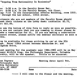 Announcements, 1985-04-09. ...